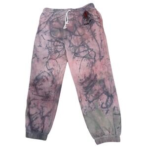 Keith Haring Sweatpants Mens Large Pink Grey Tie Dye Joggers Art Graphic Pants